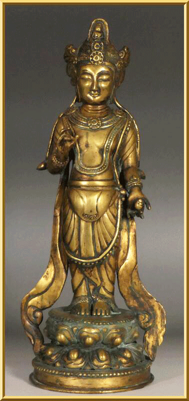 白鳳仏】◇金銅観音菩薩立像 仏像◇検）天平仏 飛鳥仏 新羅仏 百済仏