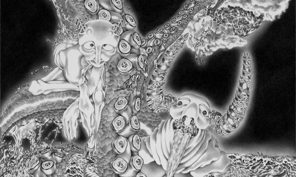 光宗薫が個展開催 0.7ミリボールペンでファンタジックな世界観を緻密に