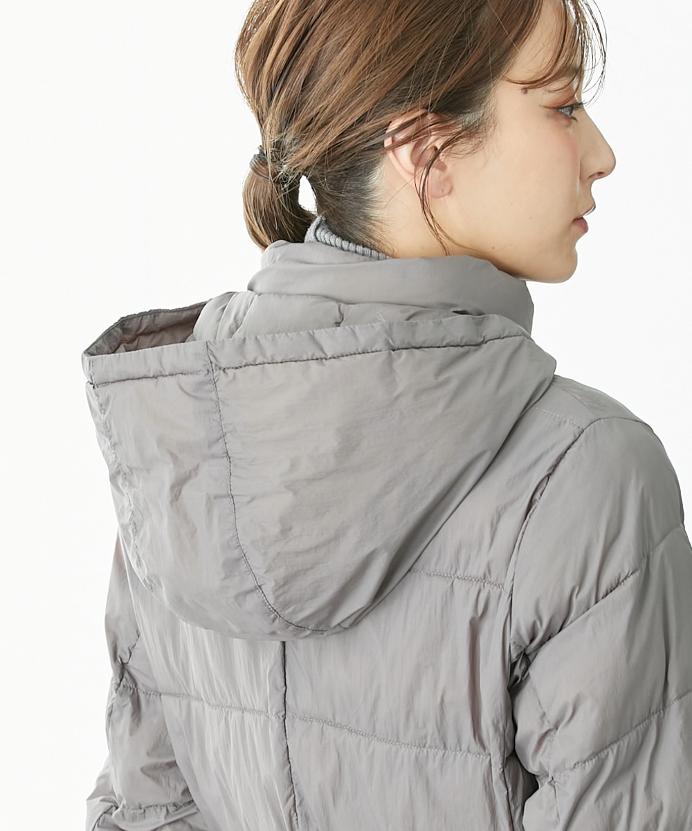 高身長 薄くて軽いウエストシェイプ中綿ダウンコート（トールサイズ