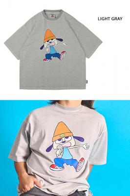 パラッパラッパー ピグメント加工 シングパラッパロゴプリントTEE