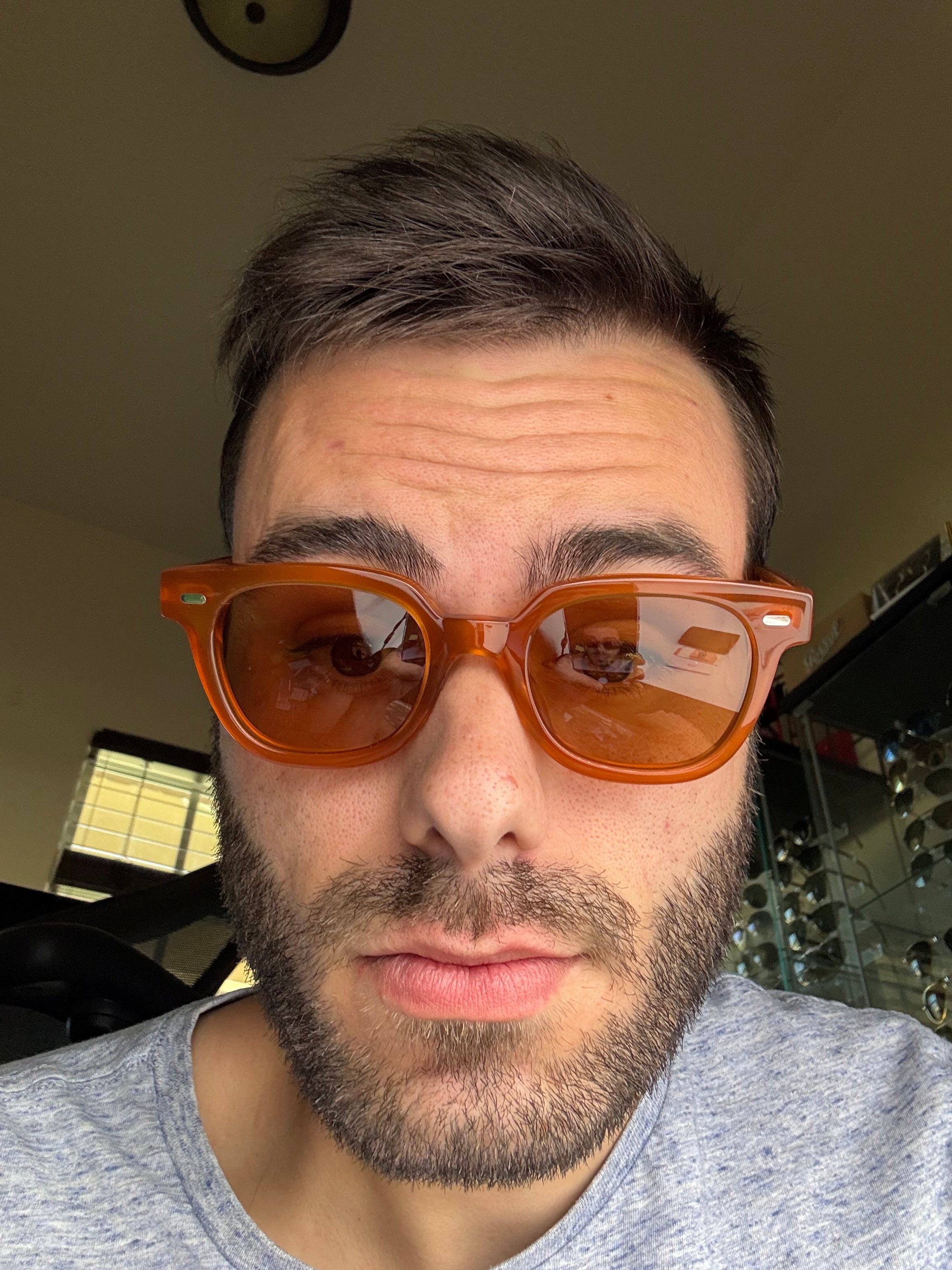 Garrett Leight GLCO x Josh Peskowitz 47mm Orange / Marigold Hand