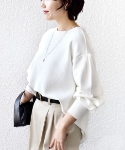 SHIPS any:〈洗濯機可能〉REPREVE ボートネック フレアスリーブ