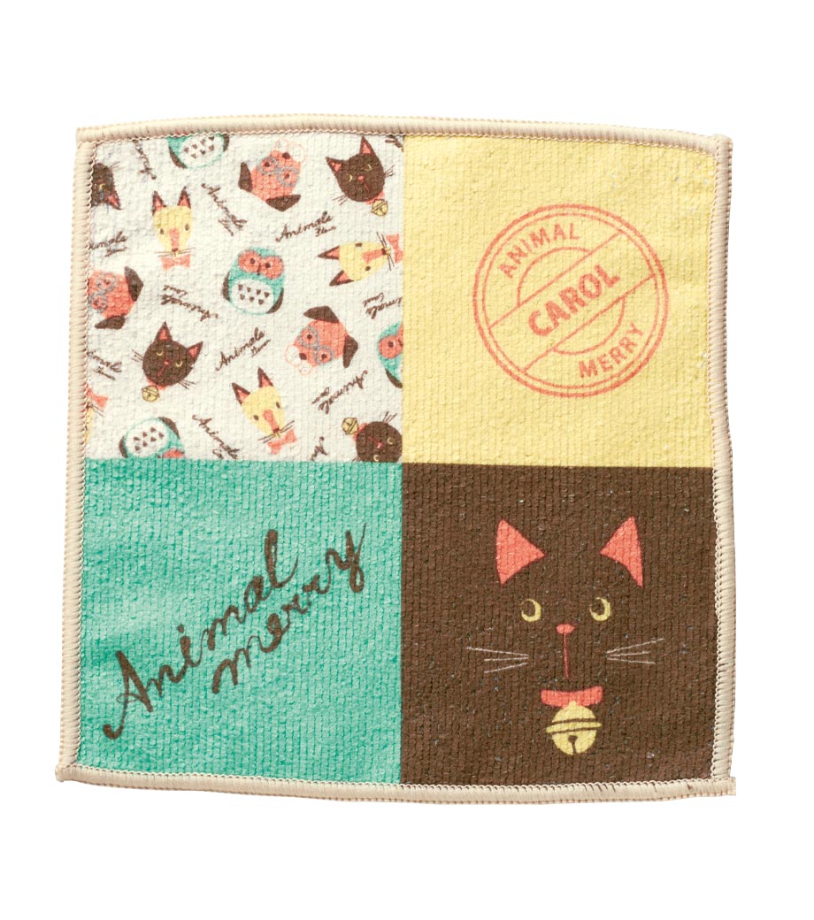 アニマルメリーパネルハンカチタオル｜最安値￥75|ほしい！ノベルティ