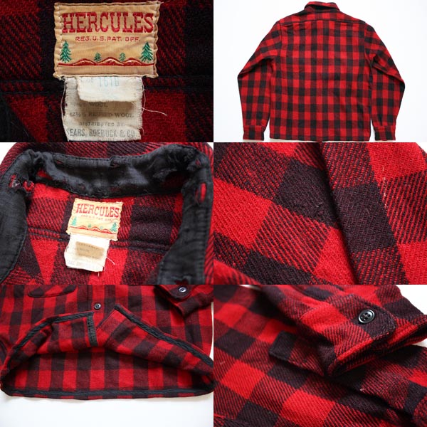 50s SEARS HERCULESヘラクレス チェック ウールシャツ 14 - Sixpacjoe