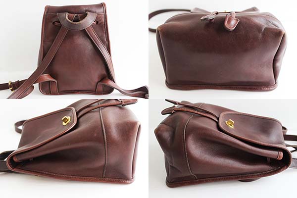 USA製 COACH オールド コーチ レザー リュックサック 茶☆9960