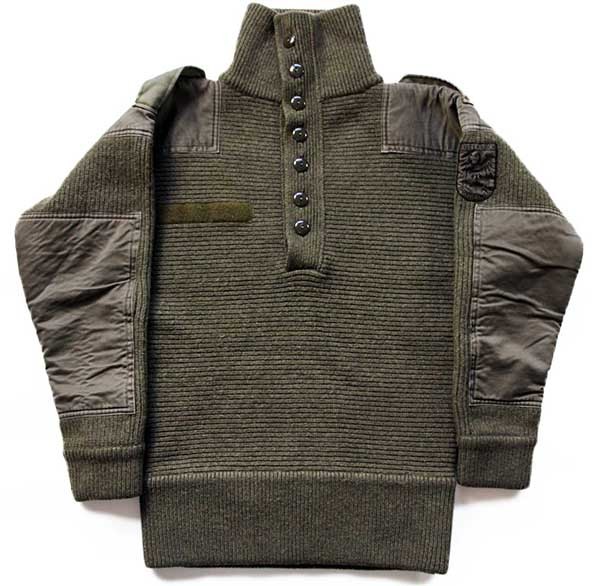 80s オーストリア軍 パッチ付き ヘビー ウールニット コマンドセーター