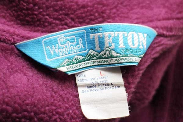 80s USA製 TETON Woolrichウールリッチ ハイネック ハーフジップ プル