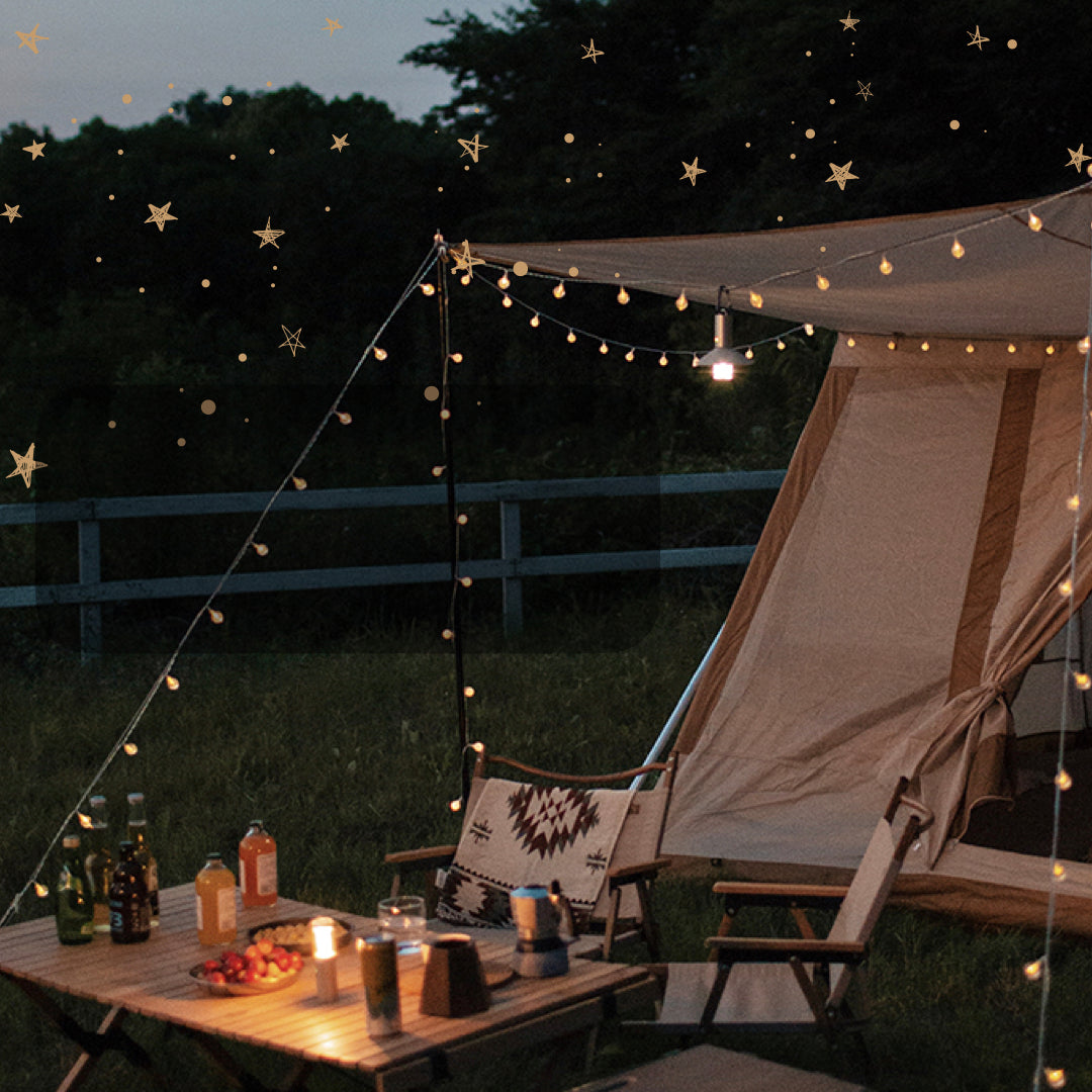 3つの光源搭載小型キャンプライト「HOTO CAMPLIGHT」 – 10 square meters