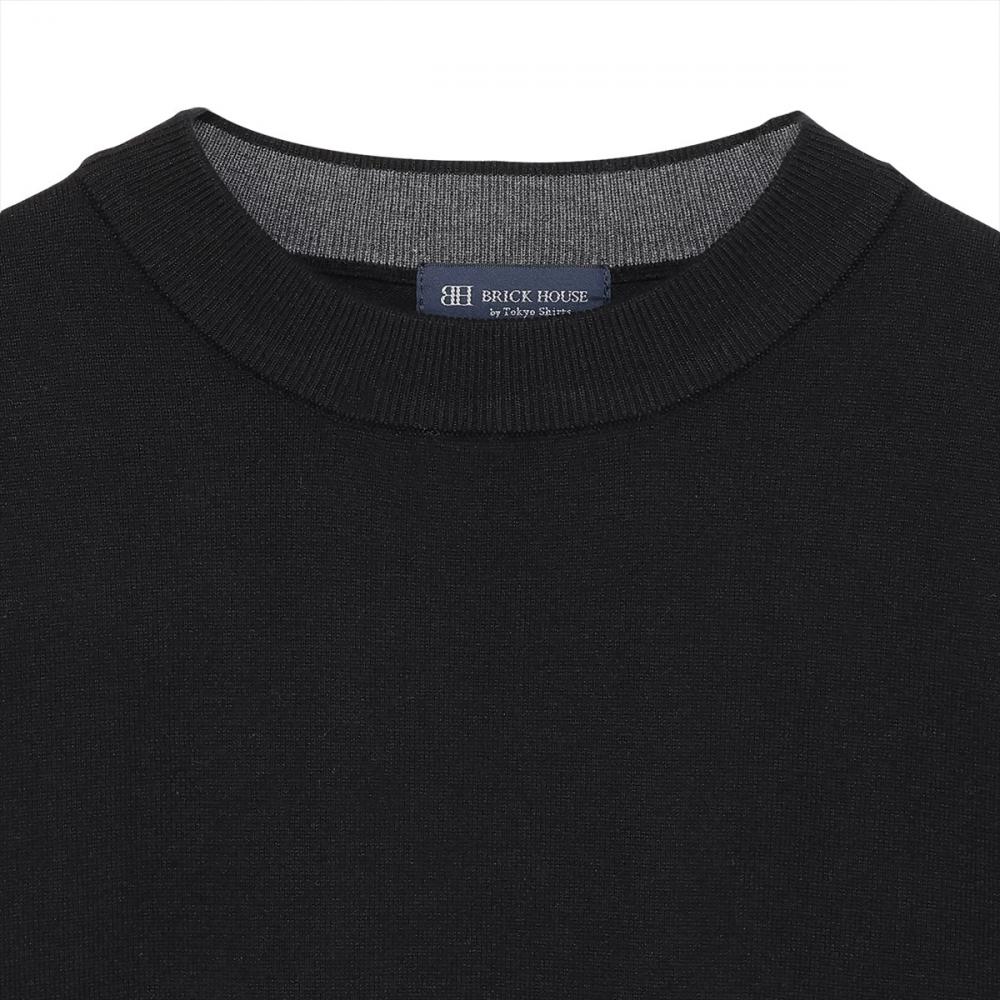ニット シルク混 モックネック セーター メンズ(M ブラック): 東京