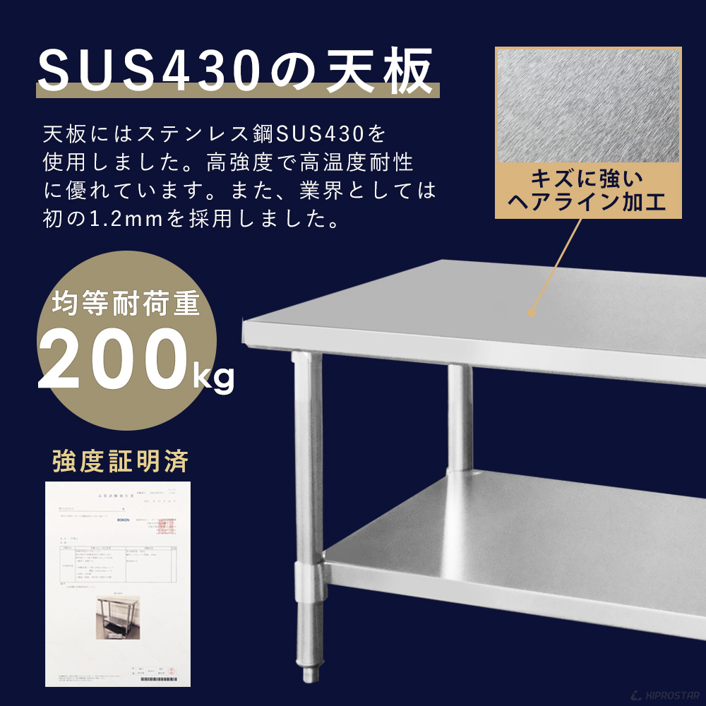 ステンレス コンロ台 業務用 調理台 450×600×650 板厚1.2mmモデル