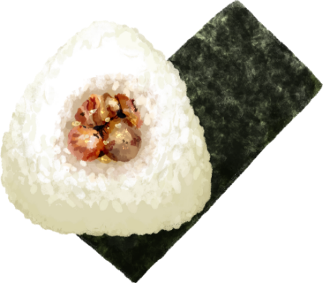 日本のおにぎり「ガーリック焼き鳥おにぎり」