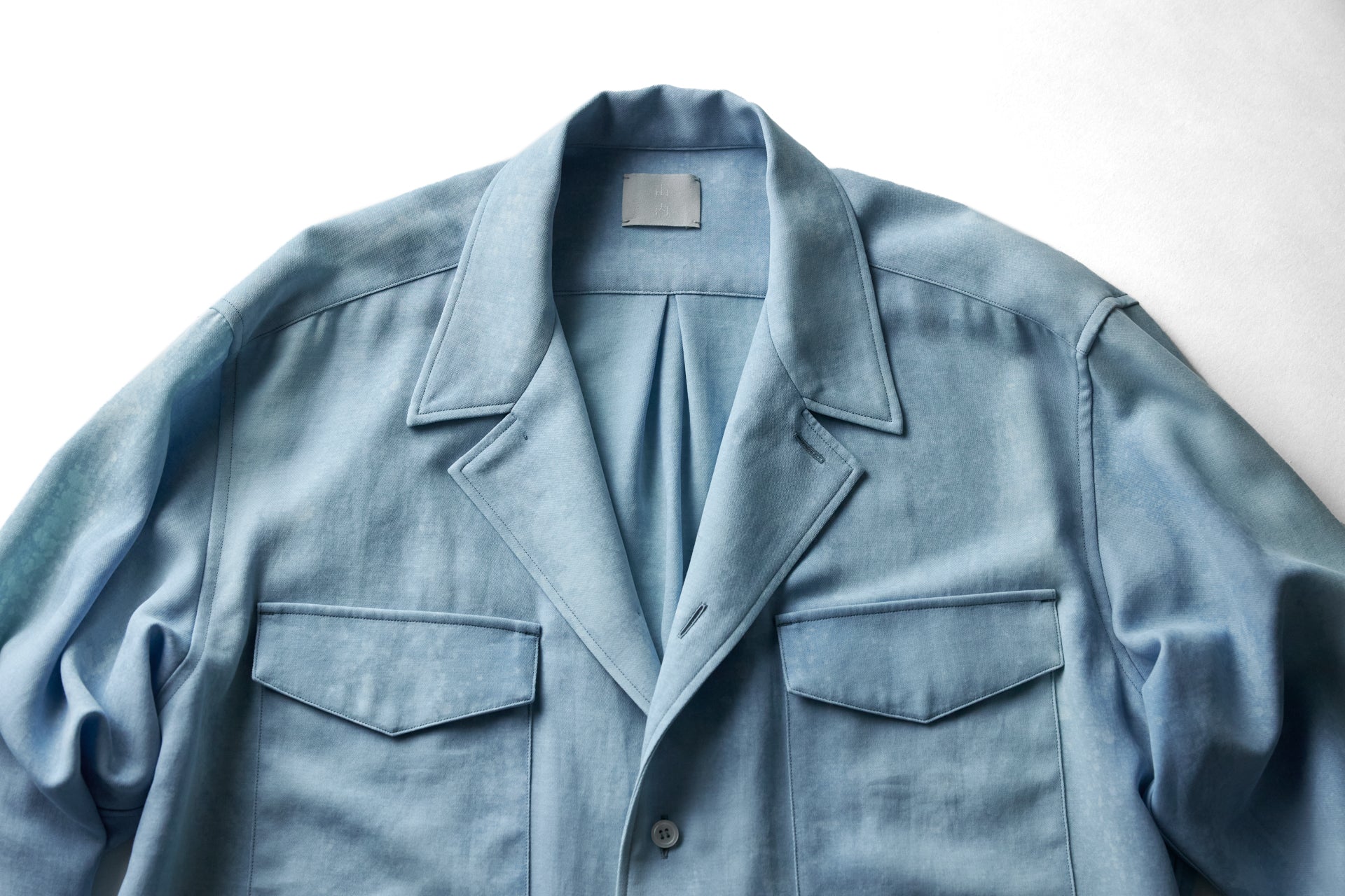 25142-ai / 藍染コットンローブ・テーラードカラーシャツ – 山内