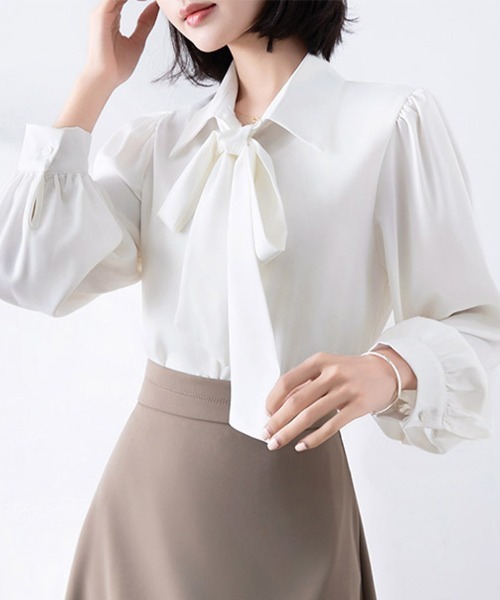 ブラウス シャツ ボウタイリボンブラウス レディース : ZOZOTOWN Yahoo