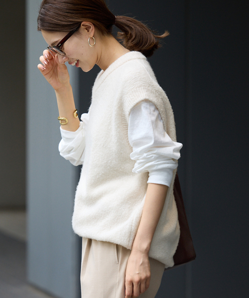 Aton エイトン カシミア タートル ニット オフホワイト ATON/エイトン