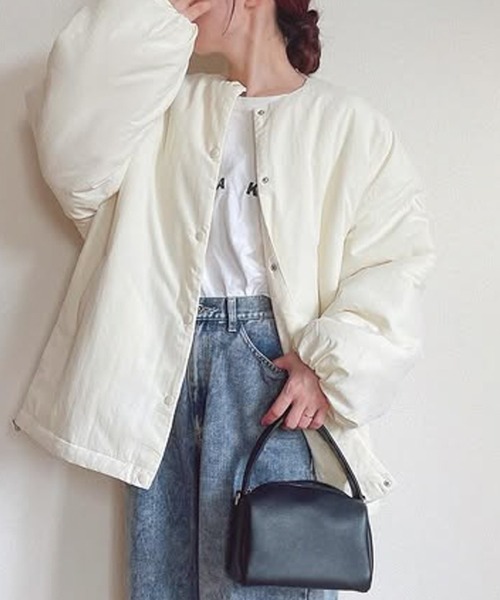 RANAN（ラナン） ダウンコート ダウンジャケット ノーカラーオーバー