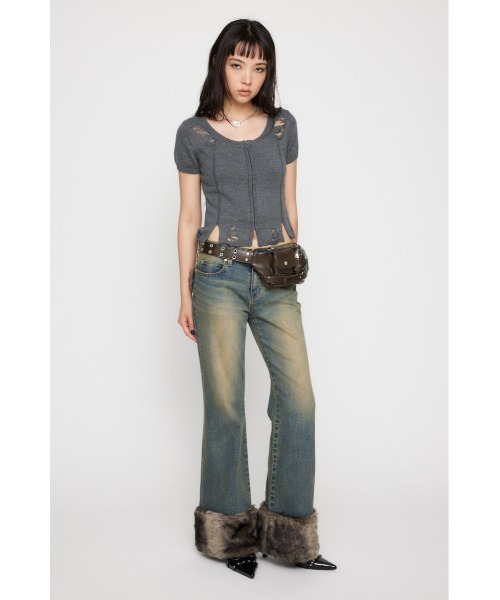 LAGUA GEM（ラグアジェム） ジーンズ デニム デニムパンツ FAUX FUR