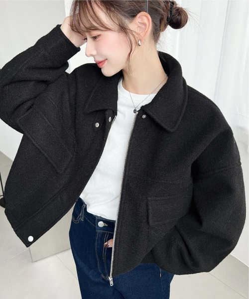 moment+ ミリタリージャケット モッズコート フェイクウールモッサ2WAY