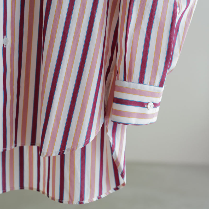 SALVATORE PICCOLO×CRISTASEYA MAO SHIRT W/FRINGED COLLAR PINK – ABOUT