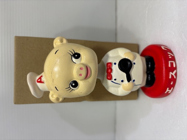 箱入☆エースコック☆ブタさん☆陶器製☆首ふり 人形 14．5cm