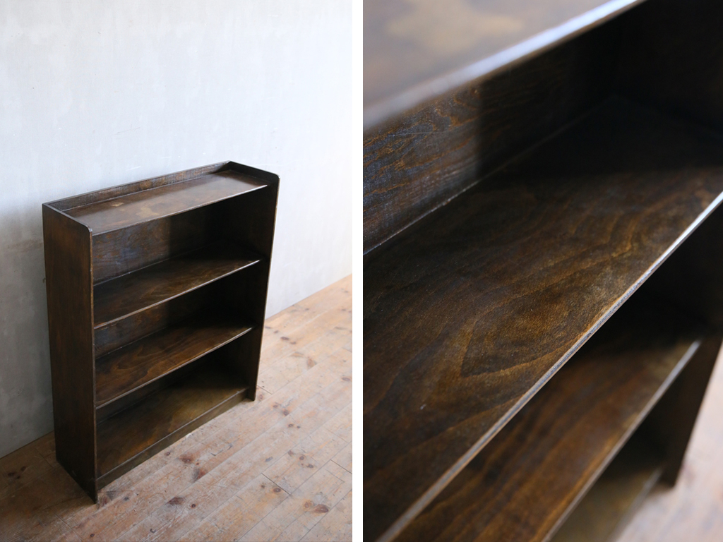 英国アンティーク◇古木ブックシェルフa/木製本棚/飾り棚/食器棚/花台