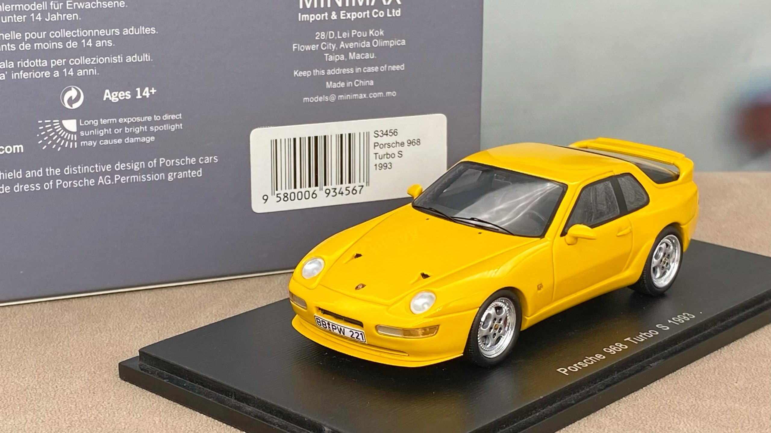 SPARK 1:43 Porsche 968 Turbo S 1993 - S3456 - AUTOLETS