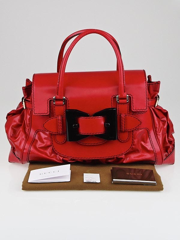 Gucci Red Dialux Queen Large Tote Bag | Yoogi's Closet