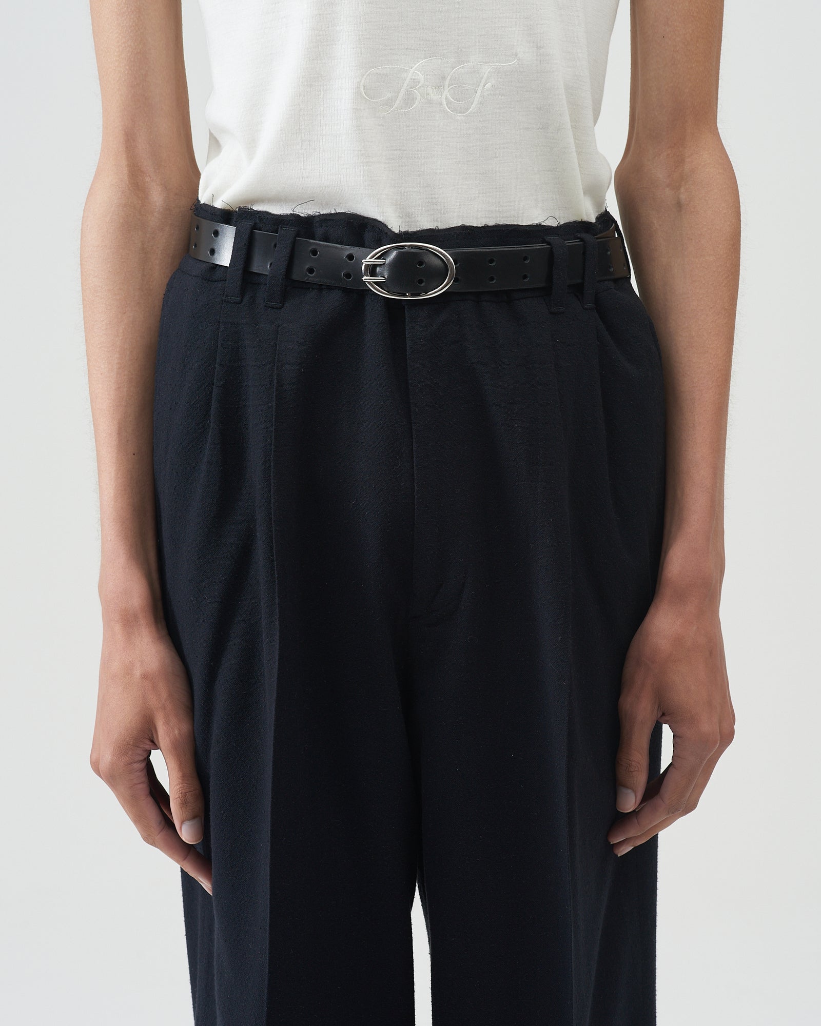 Oval Buckle Belt – Black｜BED j.w. FORD Official Website