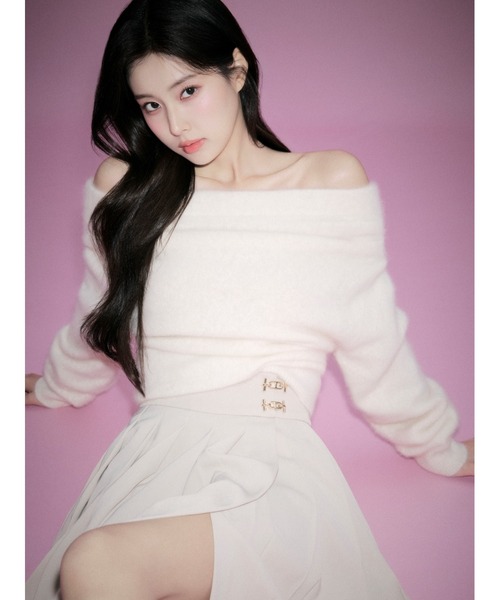 セール】【HIGH QUALITY】フォックスカシミヤオフショルプルオーバー