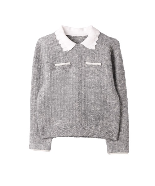 Petal-Edge Collar Knit Top（ニット/セーター）｜Her lip to（ハー