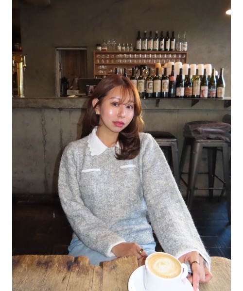 Petal-Edge Collar Knit Top（ニット/セーター）｜Her lip to（ハー