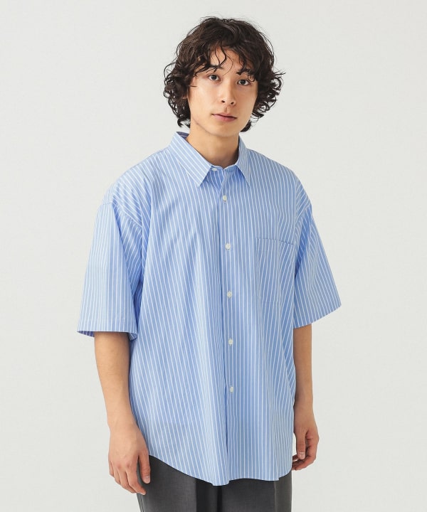 BEAMS（ビームス）ストライプ イージー ミニレギュラーカラー シャツ