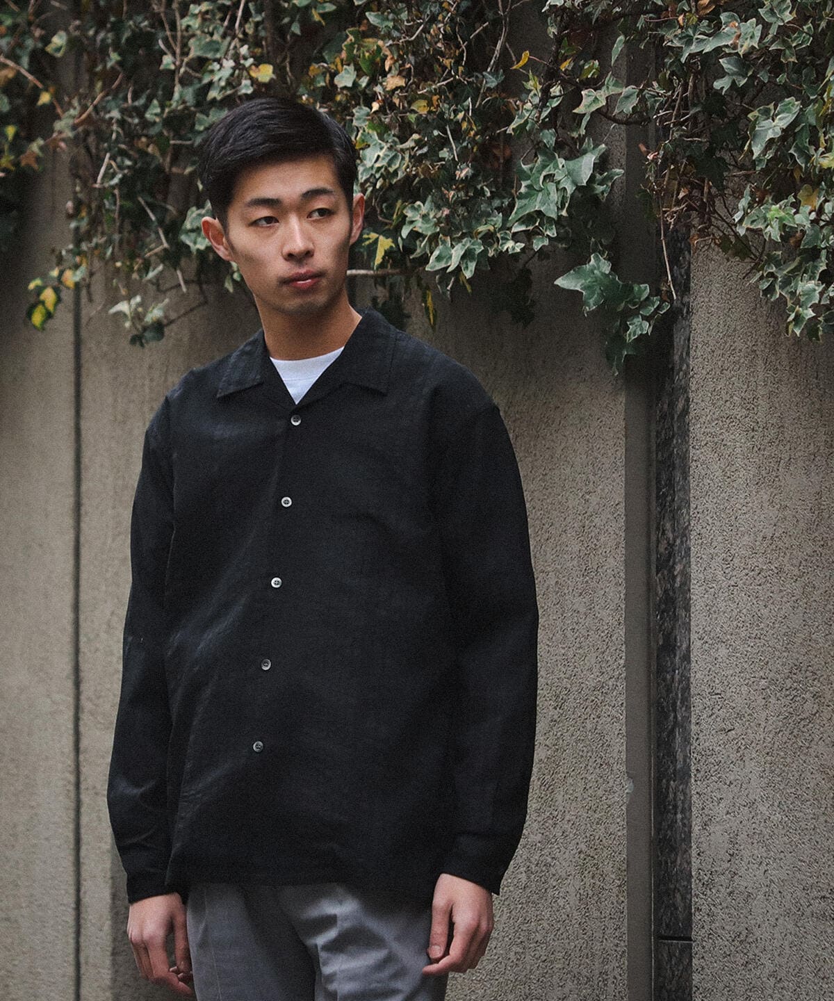 BEAMS（ビームス）ドビー ルーズ オープンカラーシャツ（シャツ