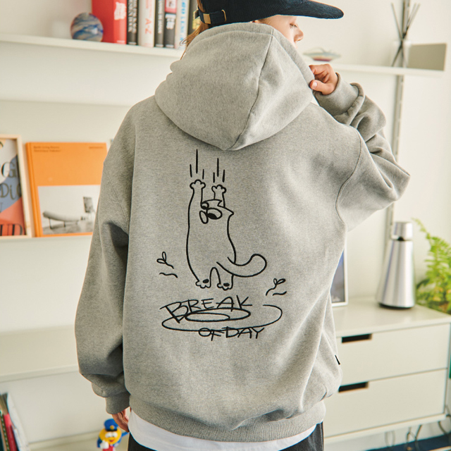 ステッチフード付きパーカーグレー | ファッション通販サイト NUGU