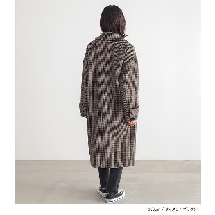 n'OrLABELチェック柄ダブルテーラードコート [品番：MITW0017701
