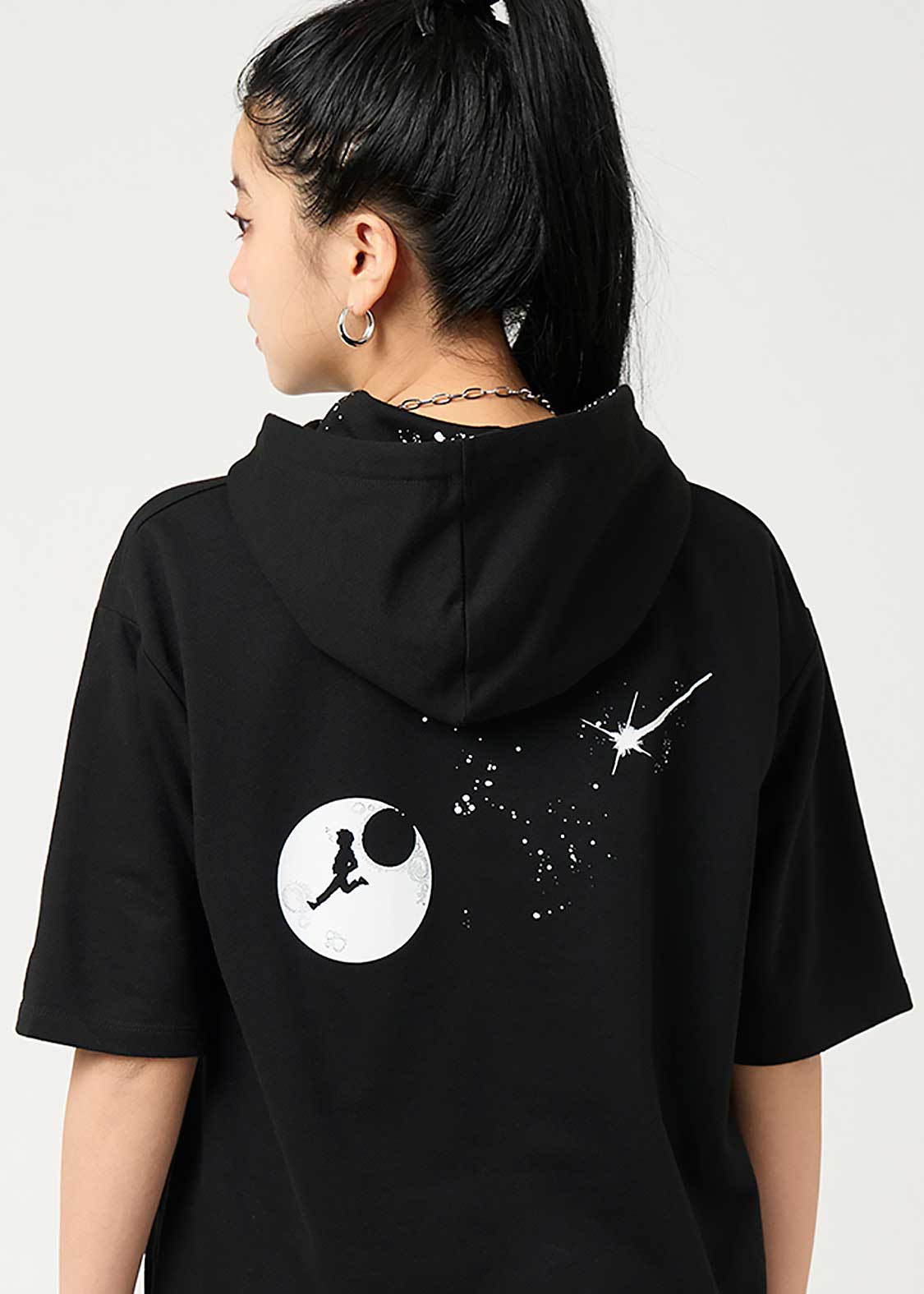 HUNTER×HUNTER ウォンテッド｜ミニ裏毛ビッグシルエット半袖パーカー