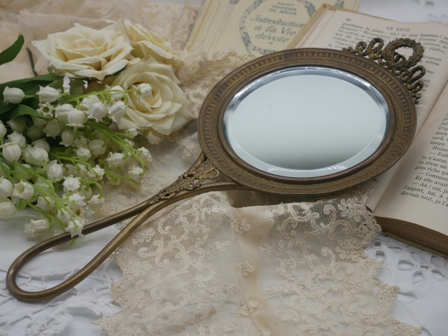 アンティーク＆ブロカント / その他 / アンティーク真鍮製ハンドミラー
