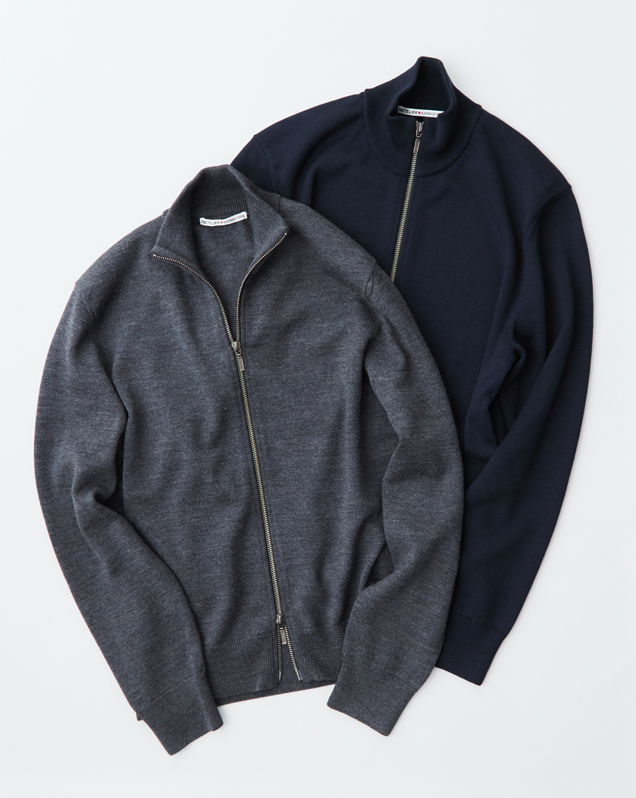 新商品】ダブルジップが嬉しい、上質ウールのニットブルゾン登場