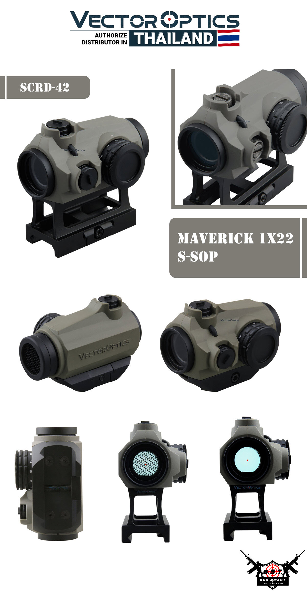 MAVERICK GEN III 1X22 MIL (3MOA) RUBBER ARMORED RED DOT