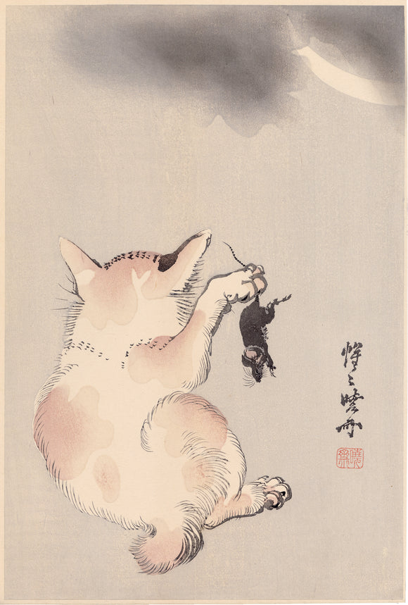 河鍋暁斎河鍋暁斎：猫、ねずみ、月 – Egenolf Gallery Japanese Prints