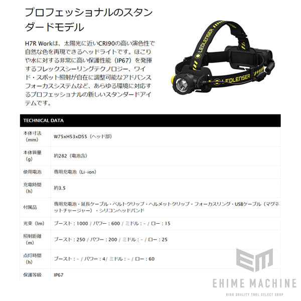 LEDLENSER LEDヘッドライト H7R Work 1000lm レッドレンザー 502195