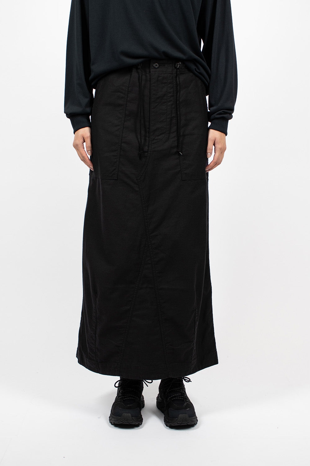 Needles Fatigue Skirt Black Sateen