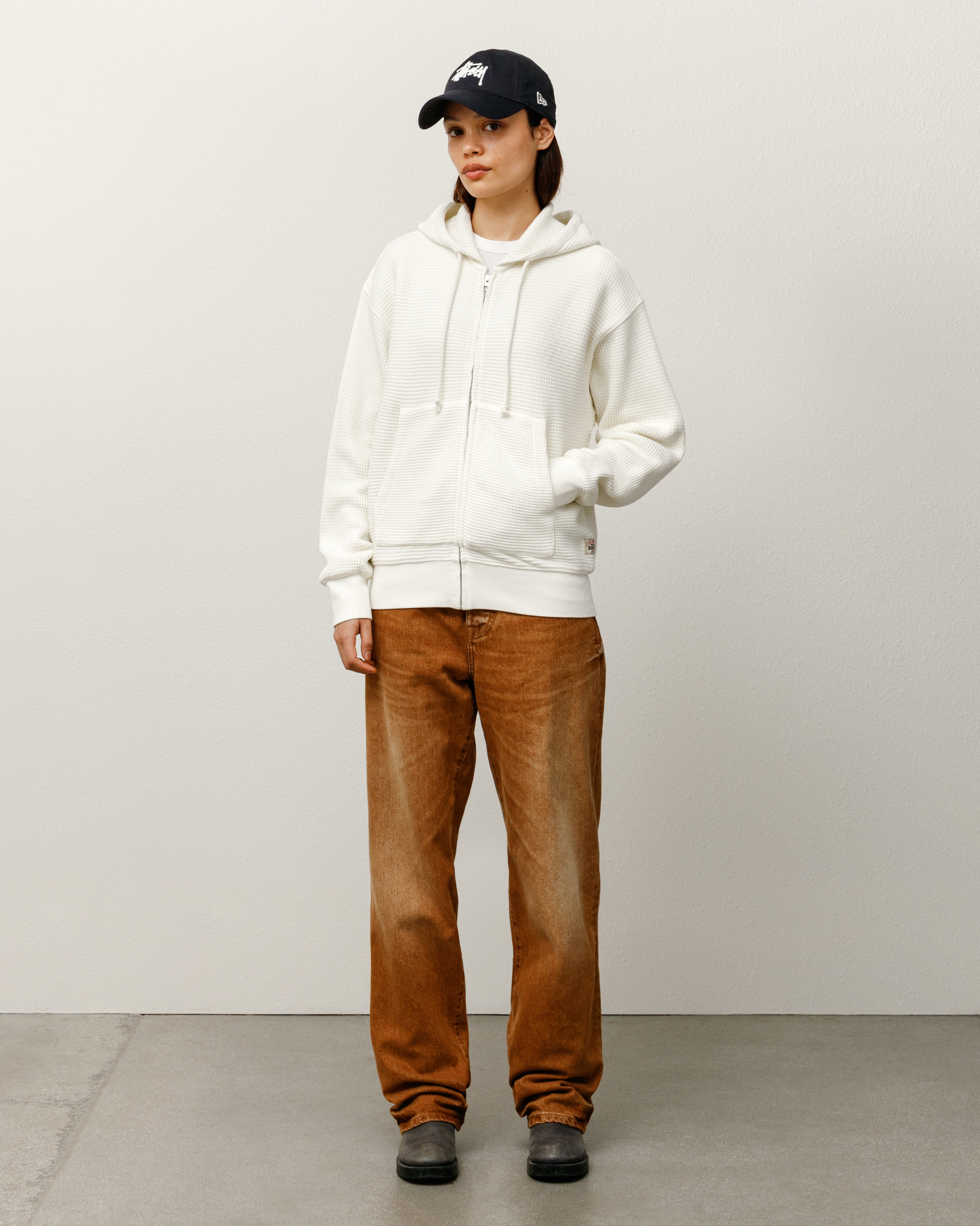 Double Layer Waffle Zip Hoodie – Off White | Tops | Stüssy Europe