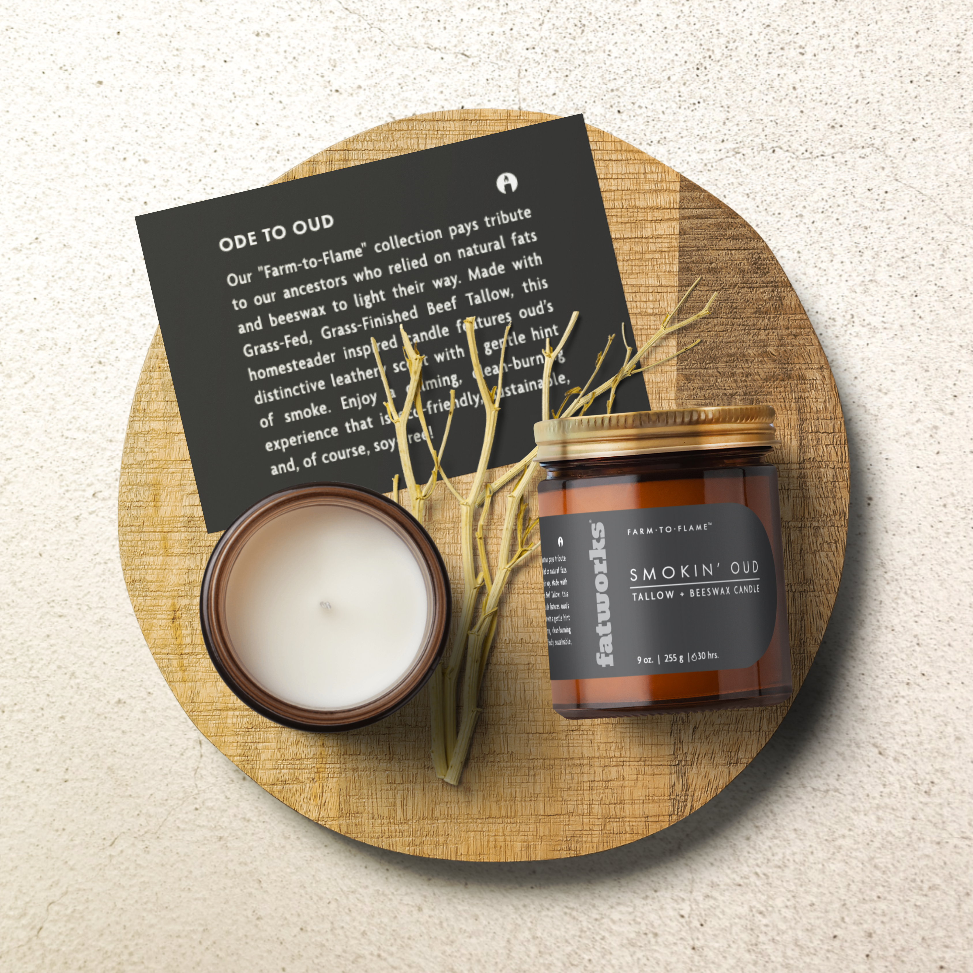 Smokin' Oud Tallow Candle | Fat Candles | Fatworks – Fatworks: The