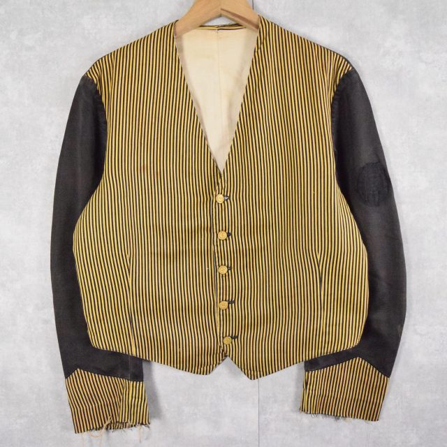 30年代 30s フレンチワーク Servant Jacket ブラック 黒 イエロー