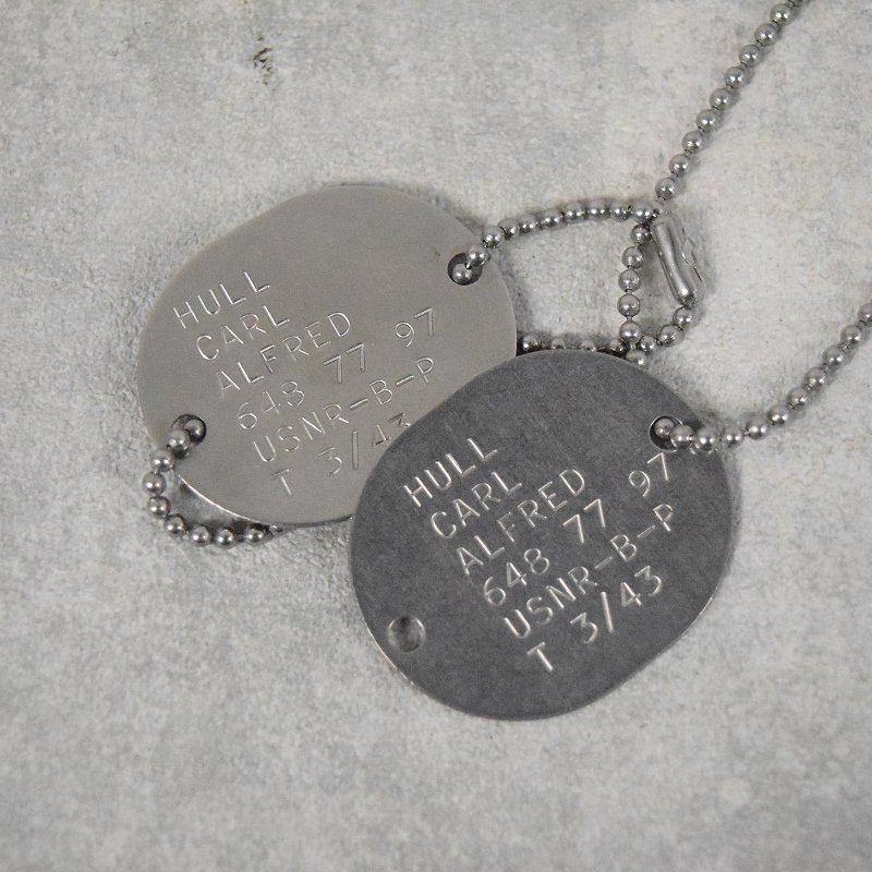40年代 40s アメリカ軍 米軍 ネイビー シルバー IDネックレス dog tag