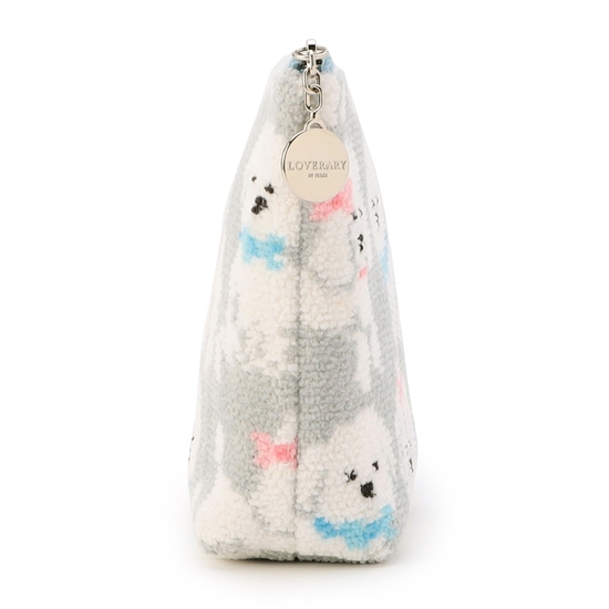 モフモフワンチャン 舟型ポーチM L/MWC-257365(シルバーグレー