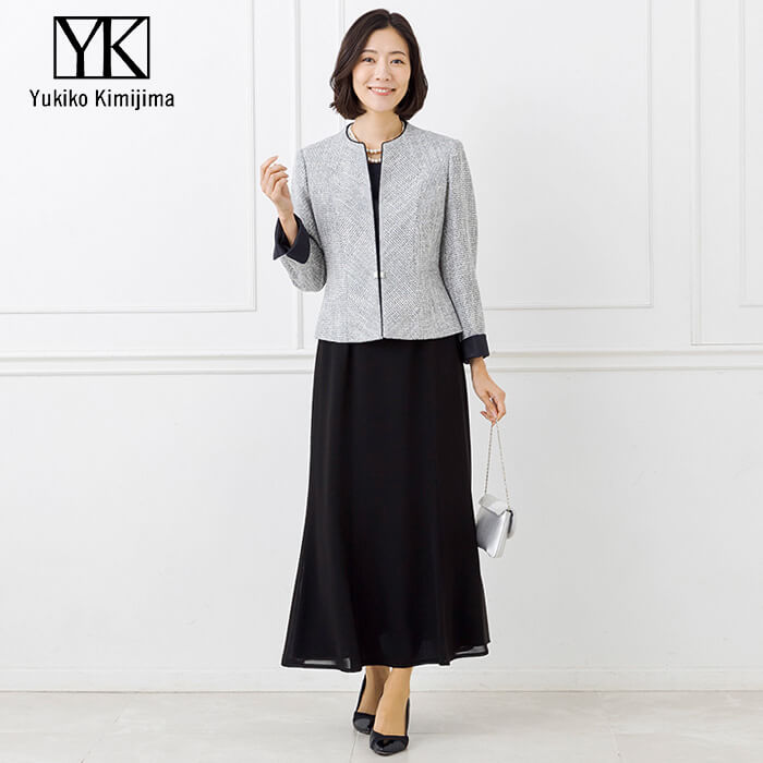 洗練された印象のラメツイードジャケット 9号・チドリ｜東京ソワール