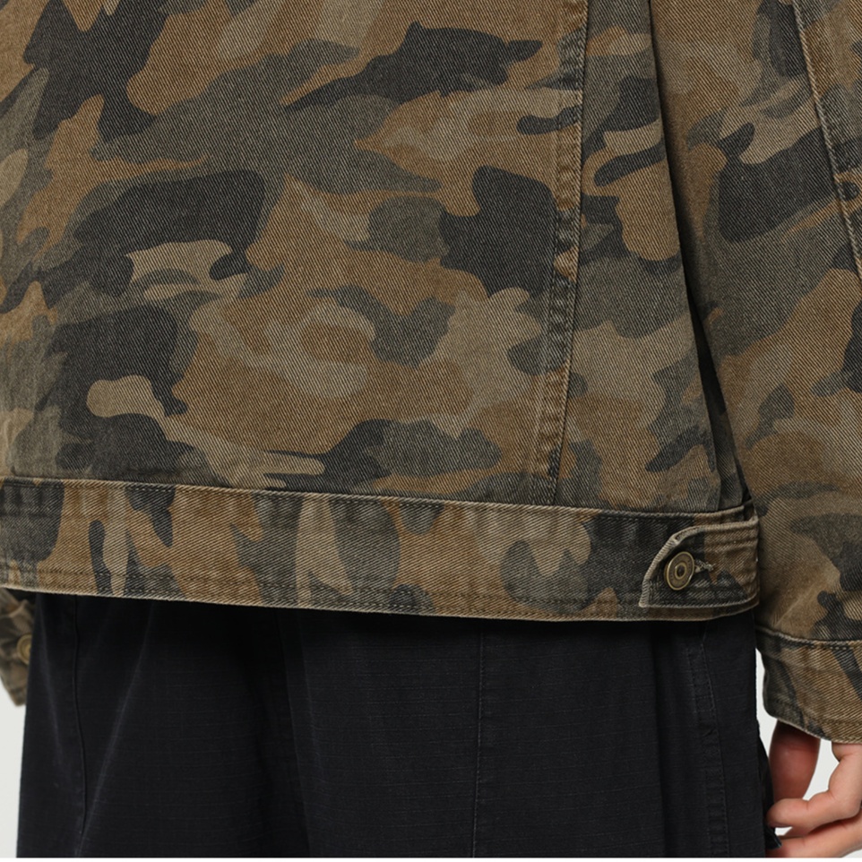 ダメージ加工カモフラージュジャケット ミリタリージャケット メンズ