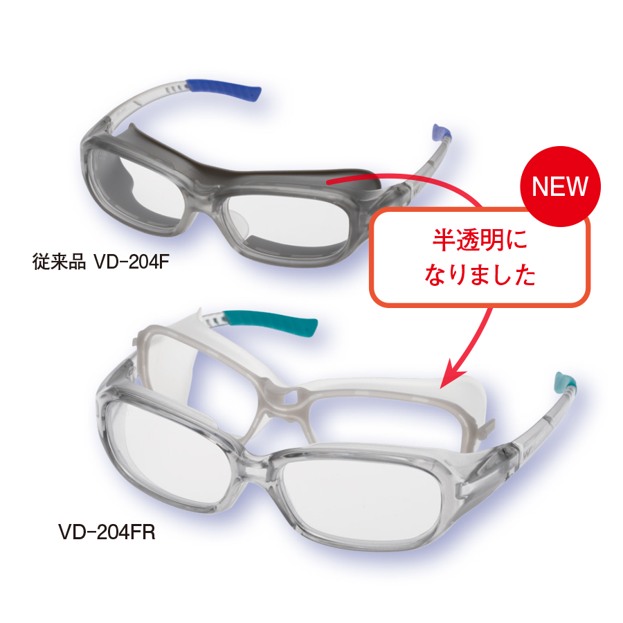 度付めがね VD-204R | ミドリ安全の保護めがね・防災面