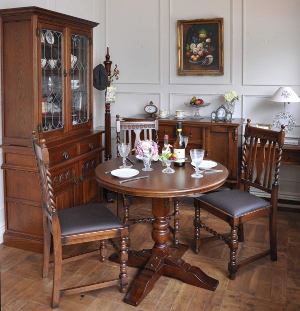 オーク材の英国アンティーク風ダイニングチェア(y-212-c)｜アンティーク風